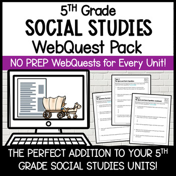 Preview of 5th Grade Social Studies WebQuest BUNDLE | 5th Grade Social Studies Activities