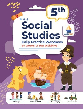 Preview of 5th Grade Social Studies Workbook (204 pages eBook + video explanations)