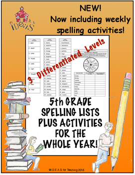 Preview of 5th Grade Spelling Lists PLUS Activities for the Whole Year! (Differentiated!)