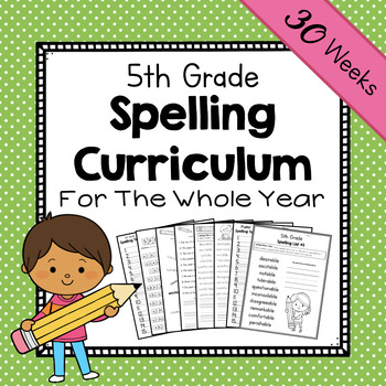 5th Grade Spelling Curriculum | 5th Grade Year-Long Spelling Curriculum