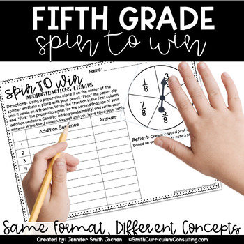 Preview of 5th Grade Spin to Win - Math Center - Independent Practice - Math Game