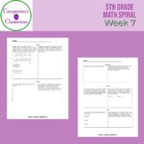 5th Grade Math Spiral Week 7
