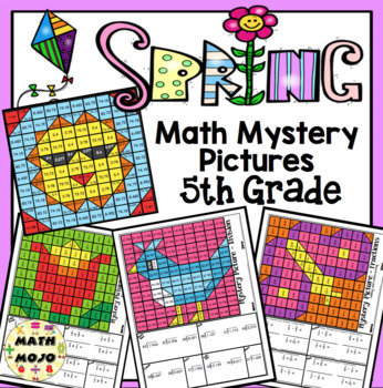 Preview of 5th Grade Spring Math: 5th Grade Math Mystery Pictures