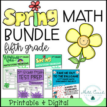 Preview of 5th Grade Spring Math BUNDLE | Fifth Grade Math Spring Review Project Bundle