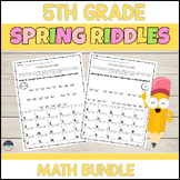 5th Grade Spring Math Riddles Bundle
