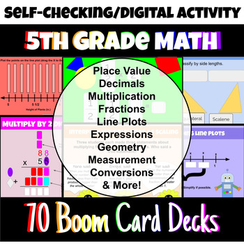 Preview of 5th Grade Full Year Math Curriculum Boom Card Bundle