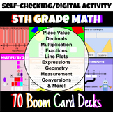 5th Grade Full Year Math Curriculum Boom Card Bundle