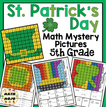 Preview of 5th Grade St. Patrick's Day Math: 5th Grade Math Mystery Pictures