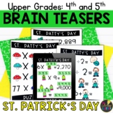 5th Grade St. Patrick's Day Math Activities | Logic Puzzles and Brain Teasers