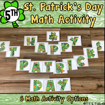 Preview of 5th Grade St. Patrick's Day Math Activity | Color by Code