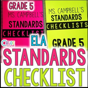 Preview of 5th Grade Florida BEST Standards ELA - Standards Checklist Data Tracking Sheets