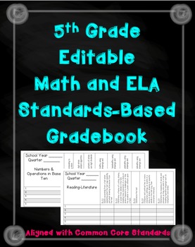 Preview of 5th Grade Math and ELA Standards Gradebook