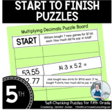 5th Grade Start to Finish Puzzles - Self Checking - Math S