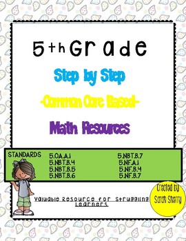 Preview of 5th Grade Step by Step Math Common Core Resource