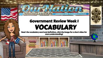 Preview of 5th Grade Studies Weekly Our Nation Vocabulary Slides Week 1 
