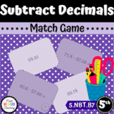 5th Grade Subtract Decimals | Match Game | 5.NBT.B7