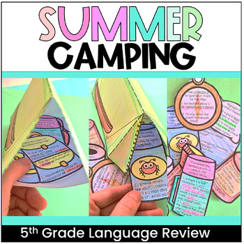 Preview of 5th Grade Summer Camping Grammar Language Craft Review Activity