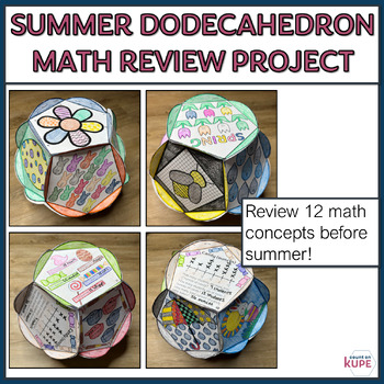 Preview of 5th Grade Summer End of Year Review Dodecahedron