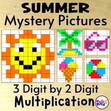 Summer 3 Digit by 2 Digit Multiplication Mystery Picture M