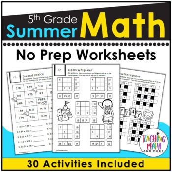 5th grade summer packet by teaching math and more tpt