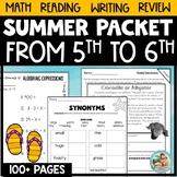 5th Grade Summer Packet for 5th Grade to 6th Grade | REVIE