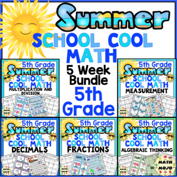 Preview of 5th Grade Summer School Math: 5 Week 5th Grade Math Bundle