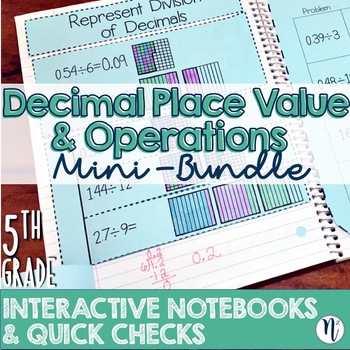 Preview of 5th Grade TEKS Decimals Interactive Notebook Activity & Quick Checks Mini-Bundle