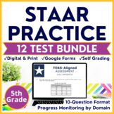5th Grade TEKS Math STAAR Practice Test-Prep Bundle | Digi