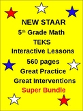5th Gr TEKS STAAR Math  (560 interactive pages) + (EASEL S