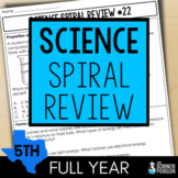 5th Grade TEKS Science Weekly Spiral Review | Warmups or H