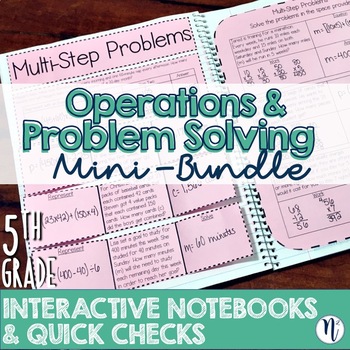 Preview of 5th Grade TEKS Problem Solving Interactive Notebook & Quick Checks Mini-Bundle