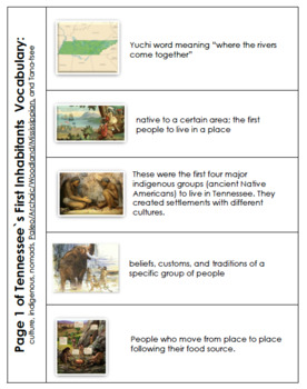 Preview of New 5th Grade TN Social Studies Standards 5.26-5.28 Vocabulary Tabs
