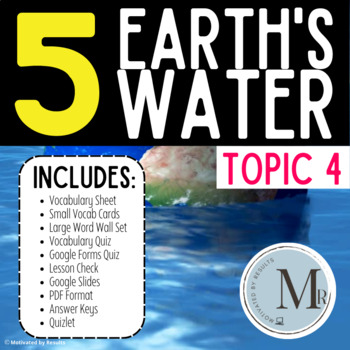 Preview of 5th Grade Science | EARTH'S WATER Topic 4 STUDY SET