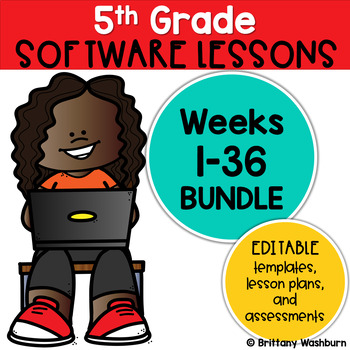 Preview of 5th Grade Technology Curriculum Software Lessons Bundle