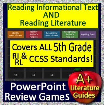 Preview of 5th Grade Test Prep 2 ELA Games: Reading Informational Text & Reading Literature