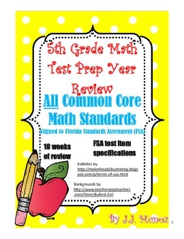 Preview of 5th Grade Test Prep Common Core Math Year Review!