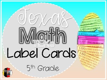 Preview of 5th Grade Texas Math TEKs Card Labels