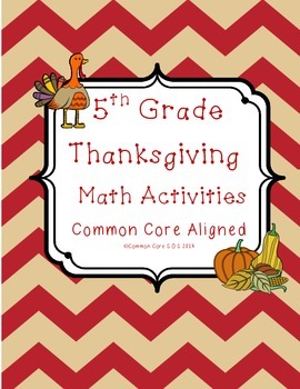 Preview of 5th Grade Thanksgiving Math Activities