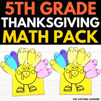 Preview of 5th Grade Thanksgiving Math Activities | November Math Centers