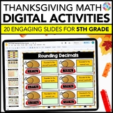 5th Grade Thanksgiving Math Activities - November Math Rev