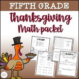 5th Grade Thanksgiving Math Packet