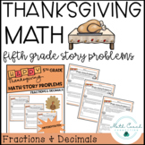 5th Grade Thanksgiving Math Story Problems | Fifth Grade F