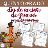 5th Grade Thanksgiving Packet - SPANISH