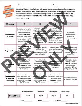 Preview of 5th Grade Triple Writing Self-Assessment & Reflection Kit