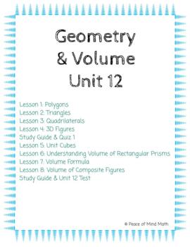 Preview of 5th Grade Unit 12 Geometry & Volume Bundle