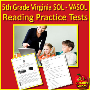 Preview of 5th Grade Virginia SOL Reading Practice Tests Printable Copies and Google Forms