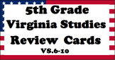 5th Grade Virginia Studies SOL Review Cards (3 sets!) - Up