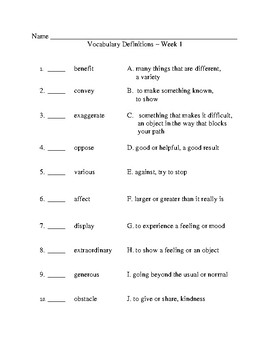 5th Grade Vocabulary By Brook And Kim's World Of Reading 
