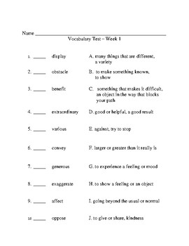 5th Grade Vocabulary by Brook and Kim's World of Reading | TPT