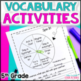 5th Grade Vocabulary Activities for the Entire Year - Voca